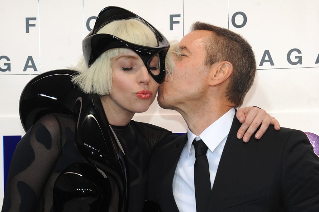NEW YORK, NY - NOVEMBER 10: Musician Lady Gaga(L) and Artist Jeffrey Koons attend the ArtRAVE: Lady Gaga's "Artpop" Official Album Release Party at the Brooklyn Navy Yard on November 10, 2013 in Brooklyn, New York City. (Photo by Brad Barket/Getty Images)
