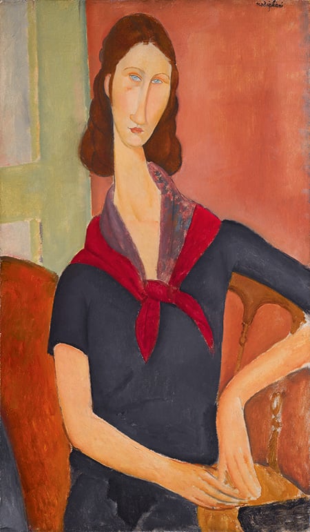 Amedeo Modigliani, <em> Jeanne Hébuterne (Au Foulard) </ em>, 1919. Per gentile concessione di Sotheby a Londra. 